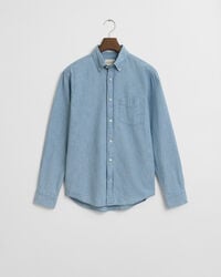 Regular Fit indigo chambray hemd