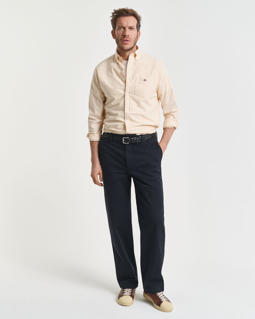 Chemise coupe regular en coton Oxford classique à rayures Banker