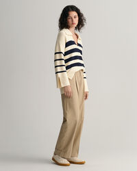 Pantalon chino relaxed fit &agrave; revers