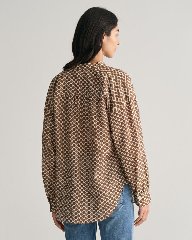 Chemisier en coton et soie à imprimé Monogram