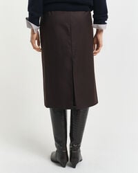 Jupe crayon midi en laine mélangée