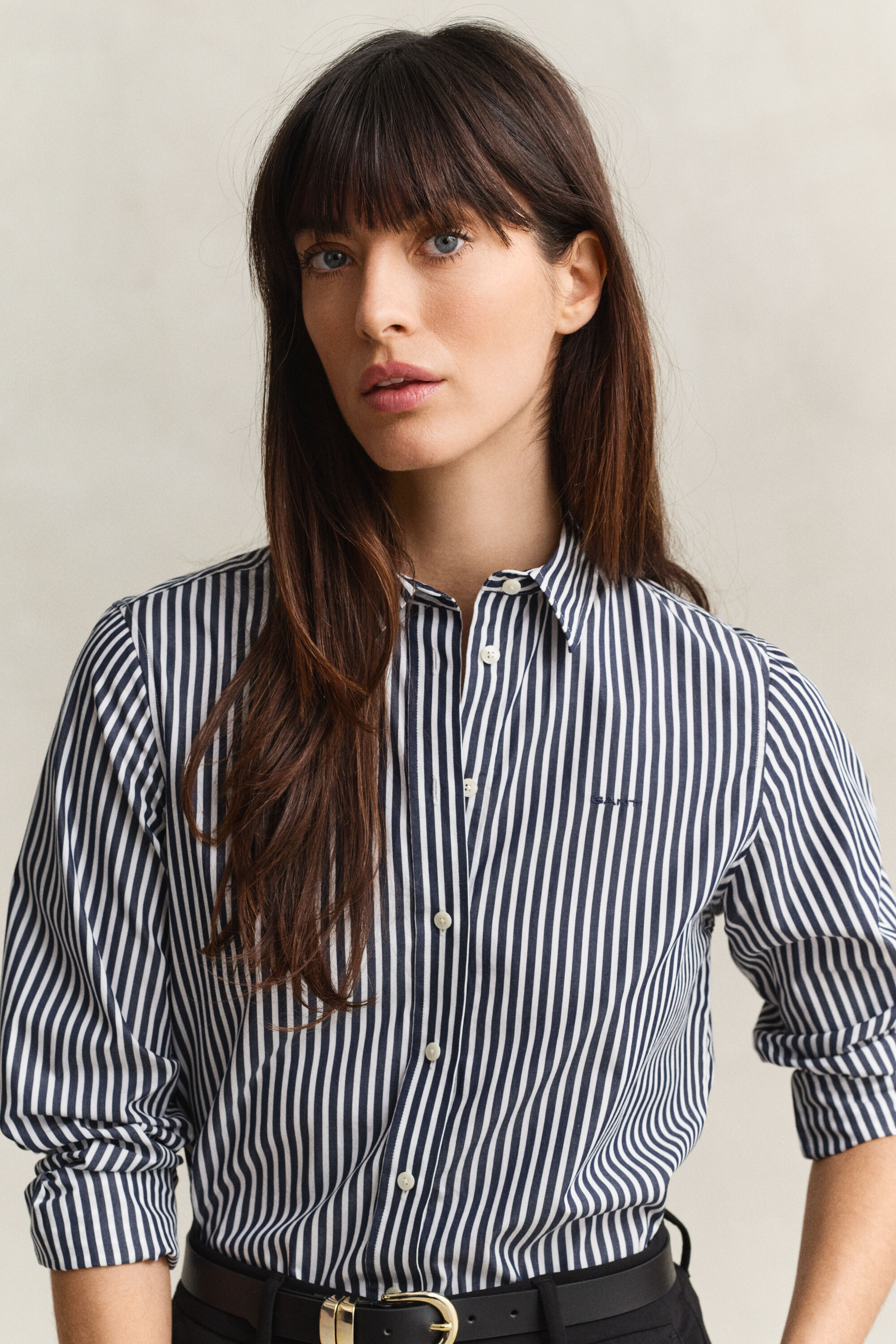 Classic Regular gestreept poplin hemd