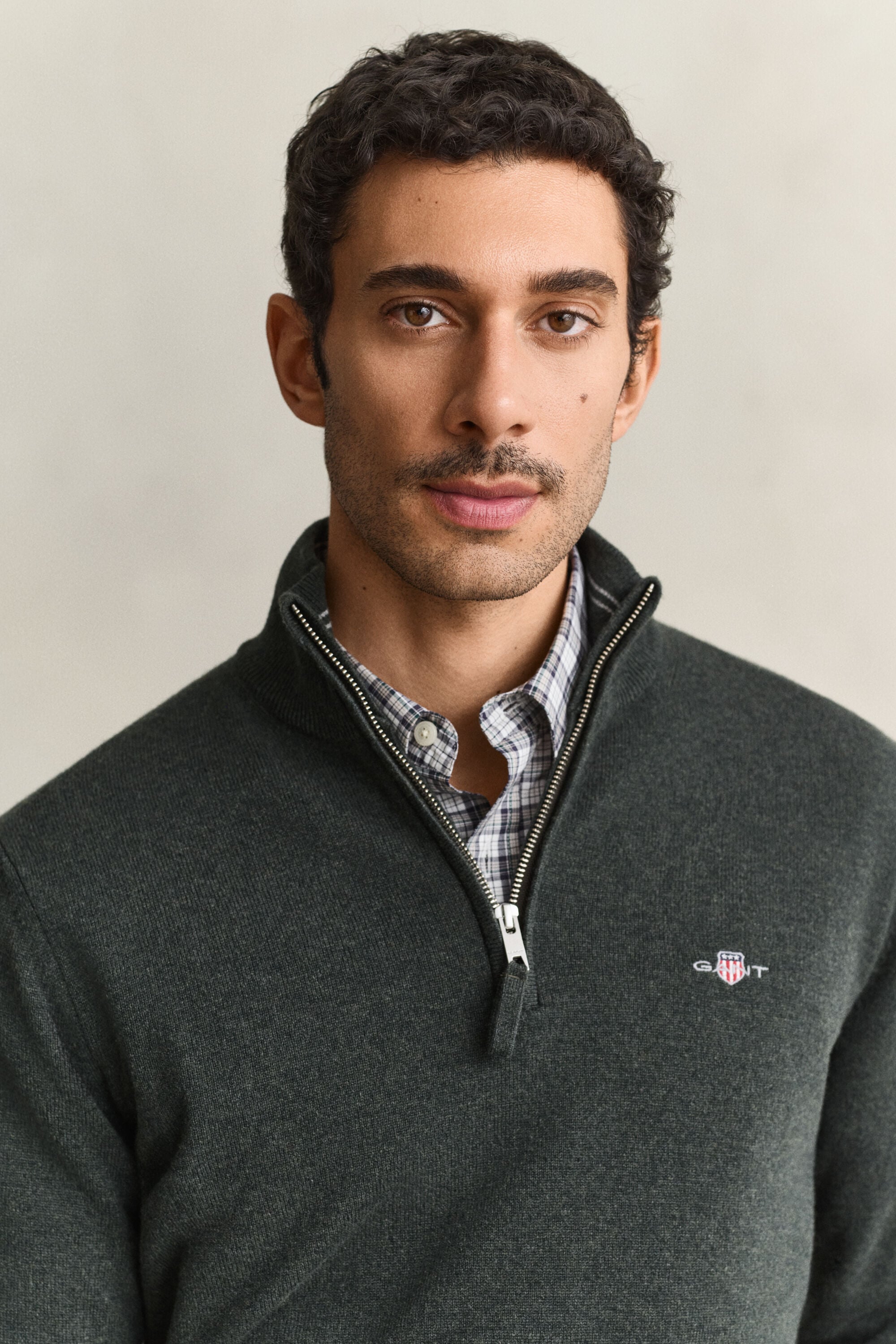 Pull à demi-zip en laine d’agneau