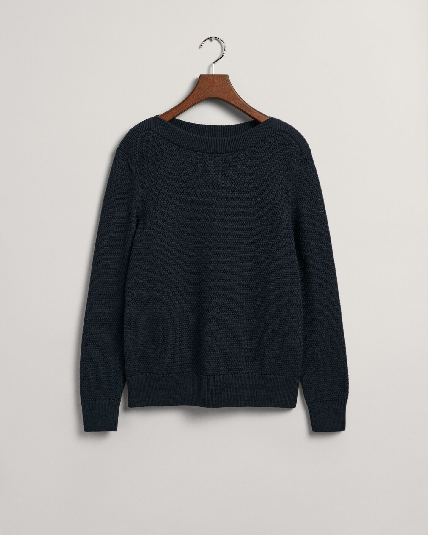 Pull col bateau en coton Textured