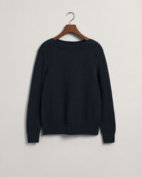 Pull col bateau en coton Textured