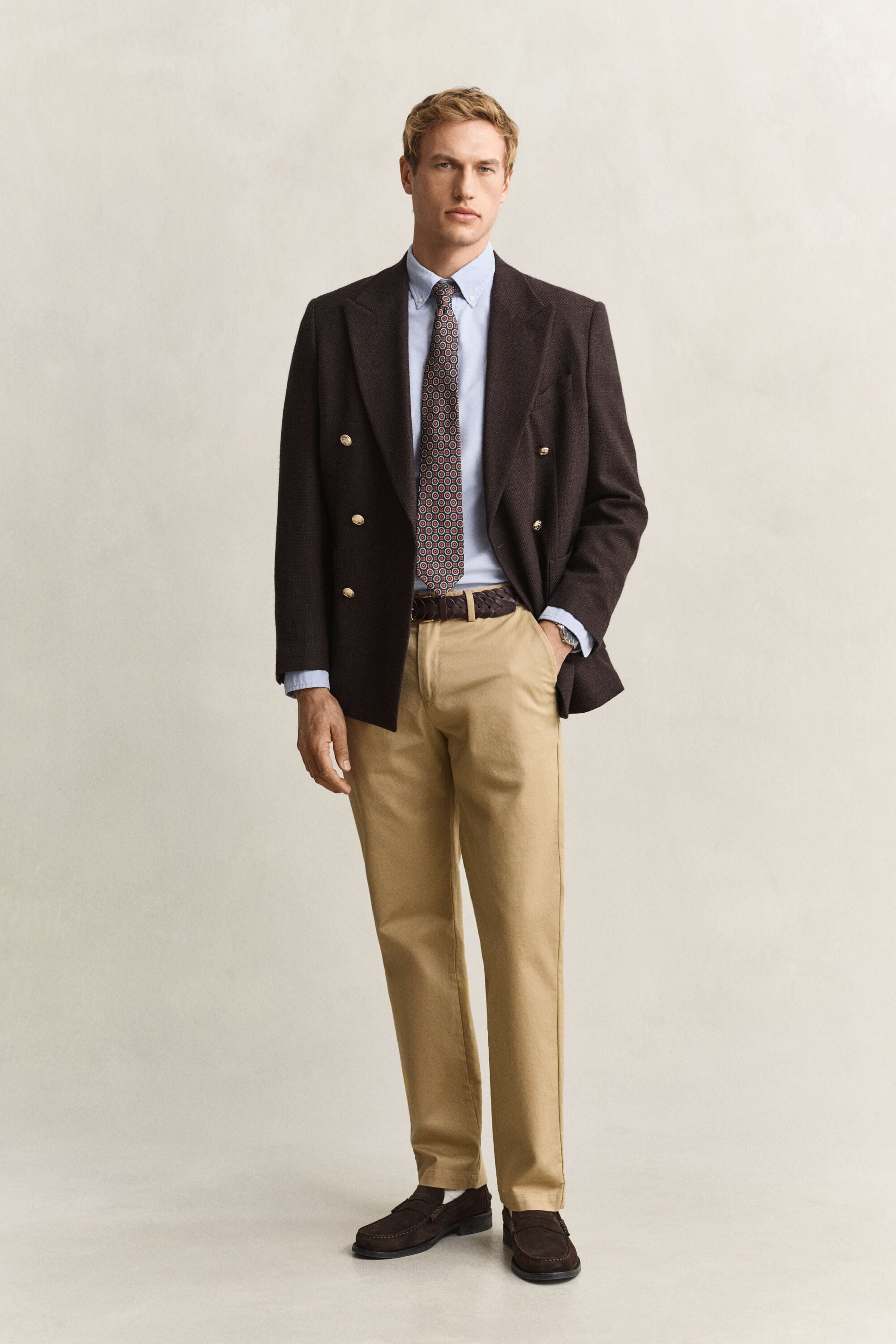 Chemise ajustée en coton Oxford classique