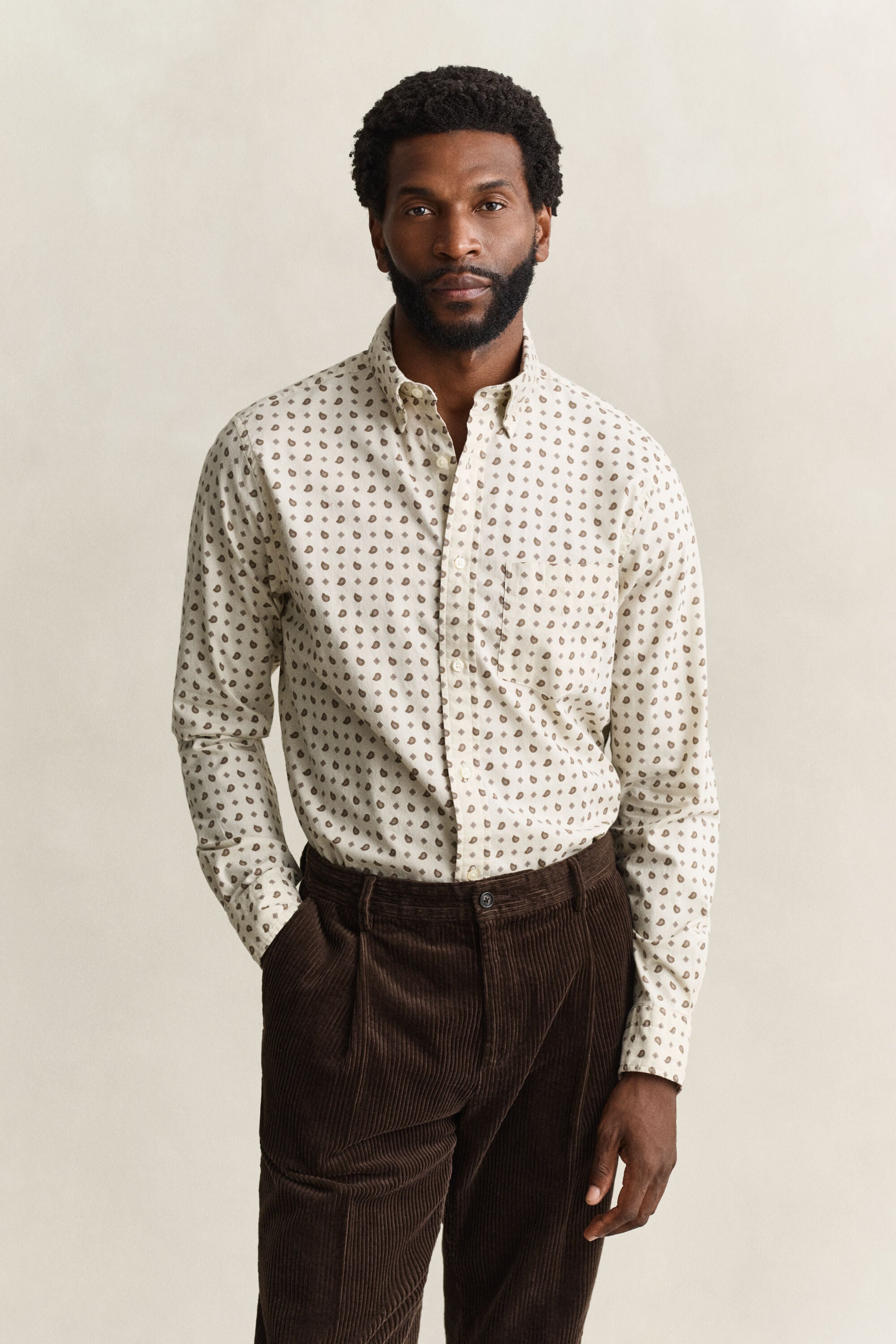 Chemise en sergé à motif cachemire