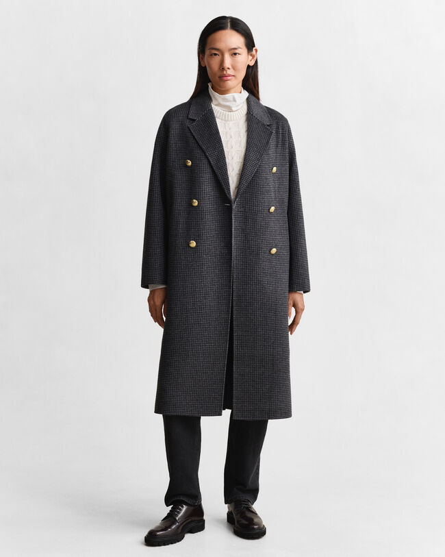 Manteau cousu main à carreaux