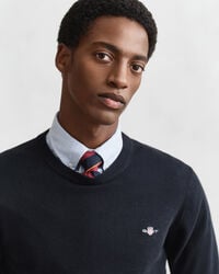 Pull col rond en coton classique