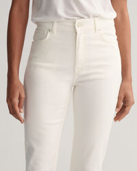 Witte iets kortere Slim Fit jeans
