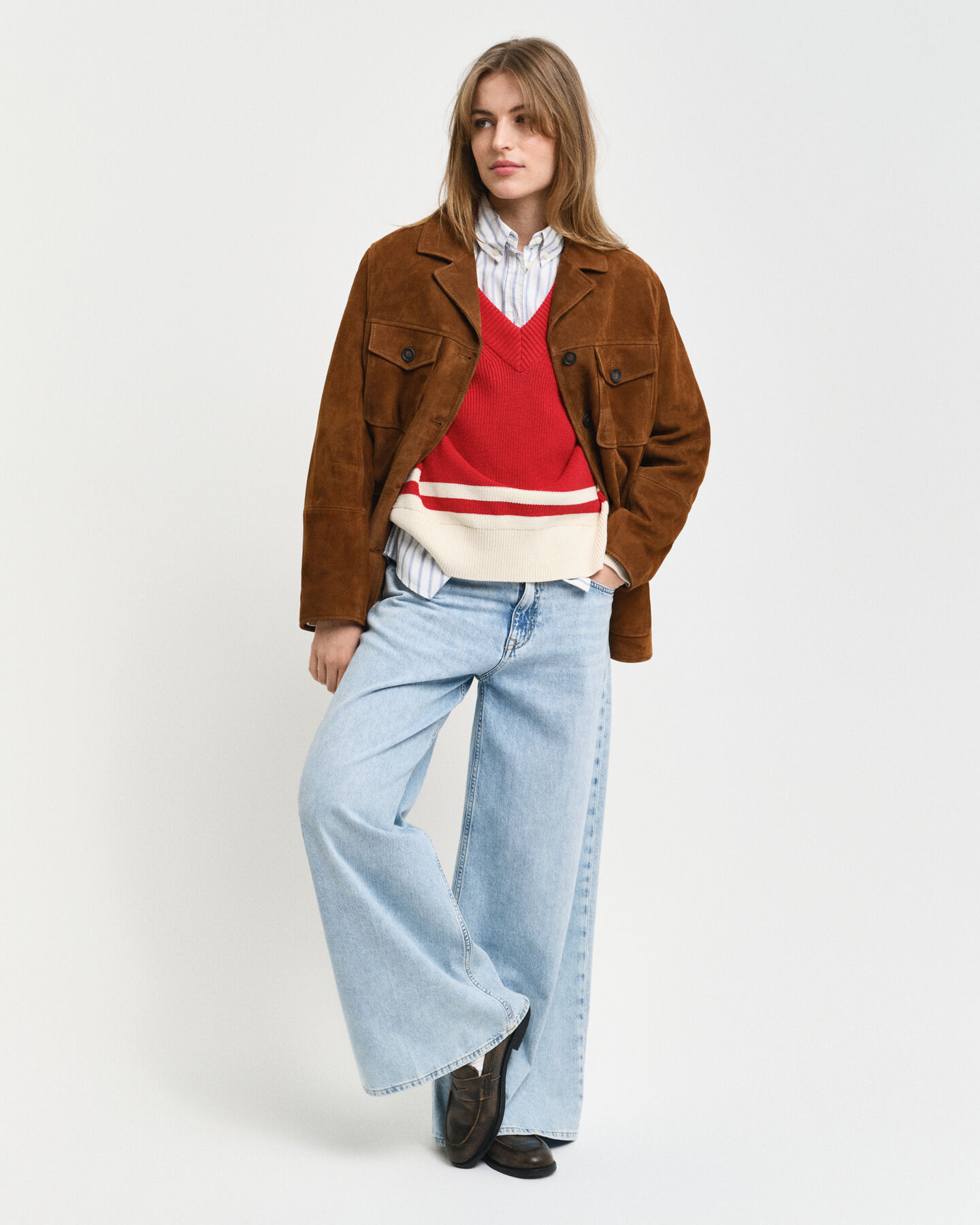 Veste blazer relaxed fit en daim