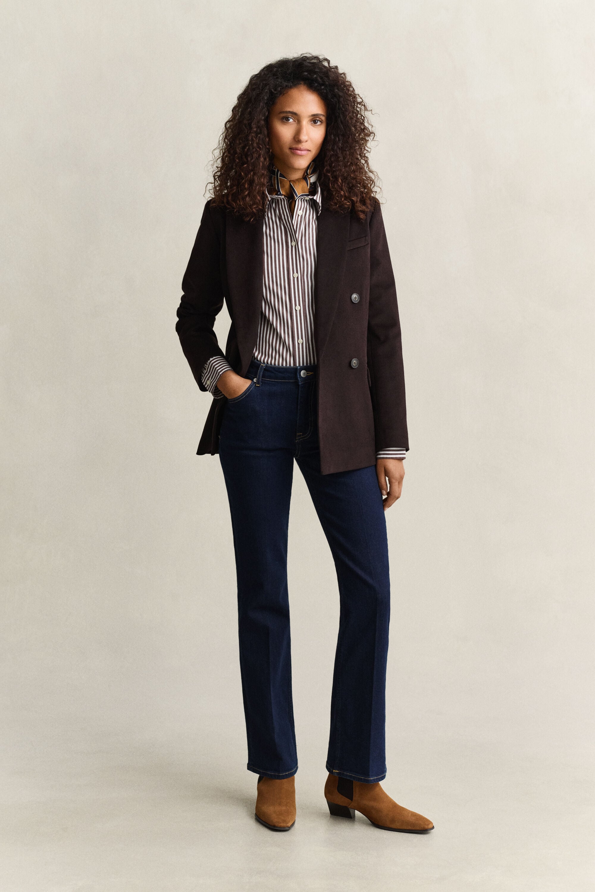 Classic Regular gestreept poplin hemd