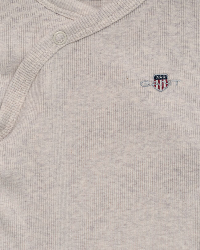 Baby Shield geribde overslagromper