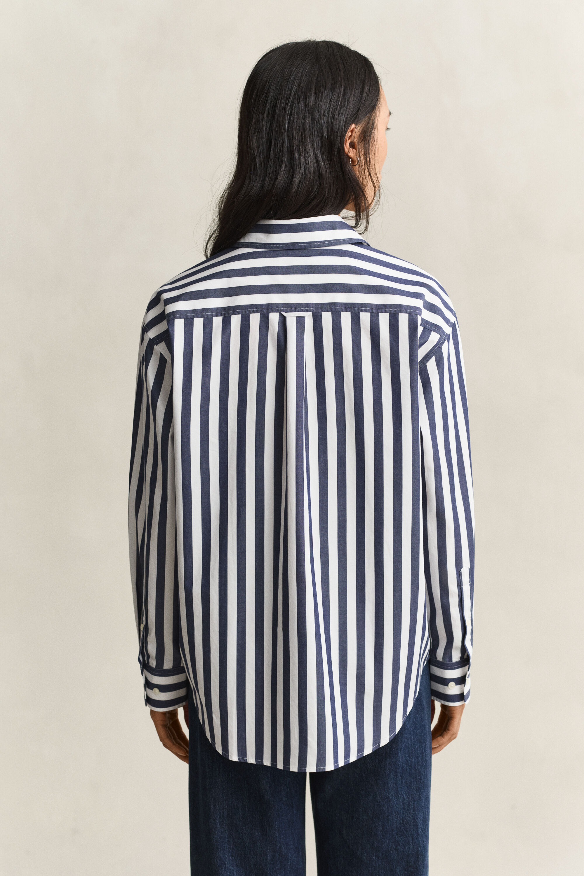 Chemise décontractée en popeline à rayures