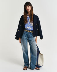 Regular Fit linnen hemd met bloemenprint