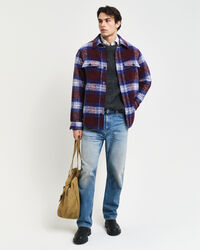 Geruit overshirt van wolmix