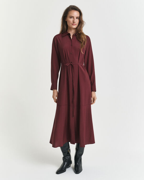 Robe-chemise midi en viscose