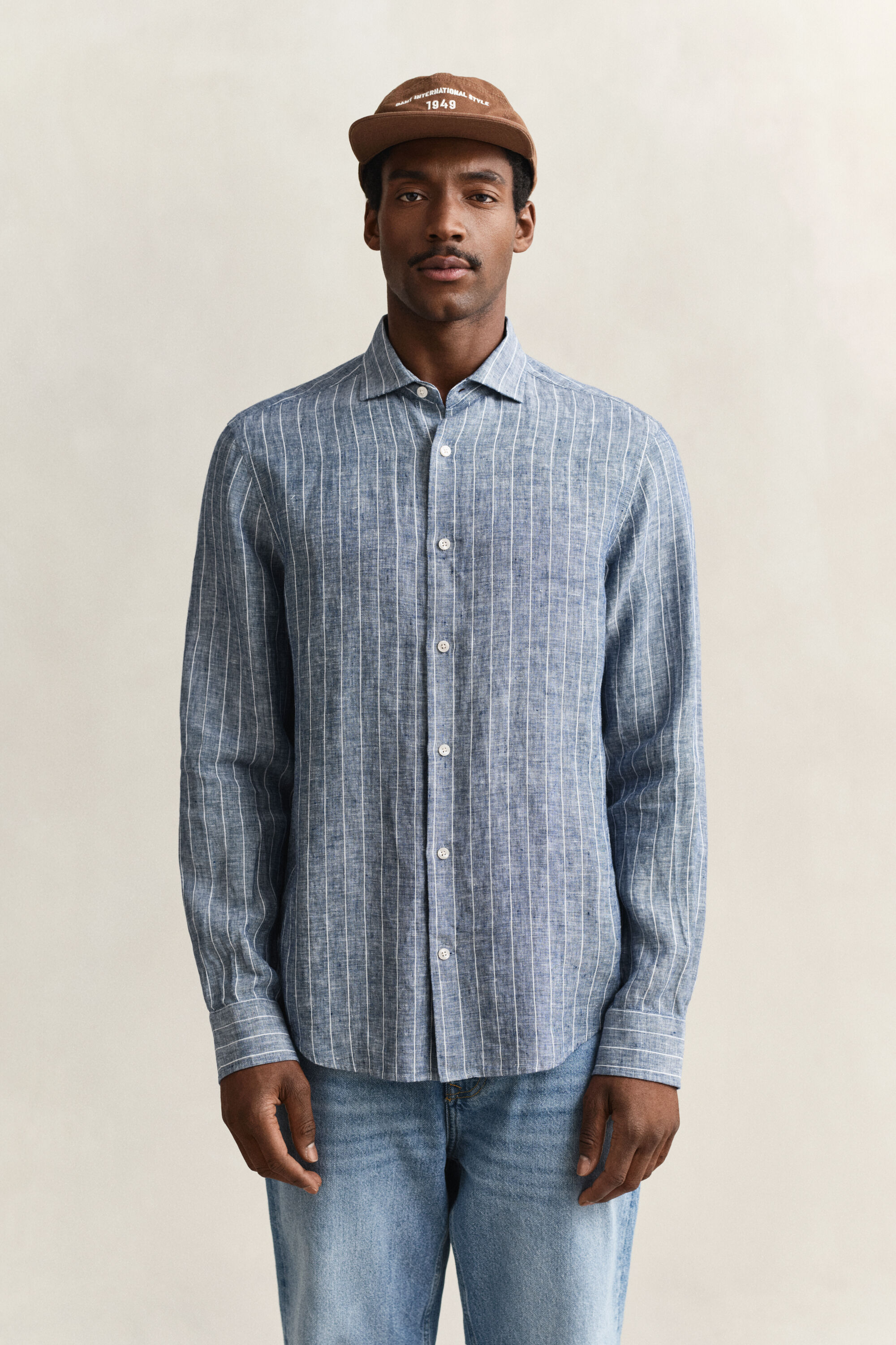 Chemise en lin à rayures