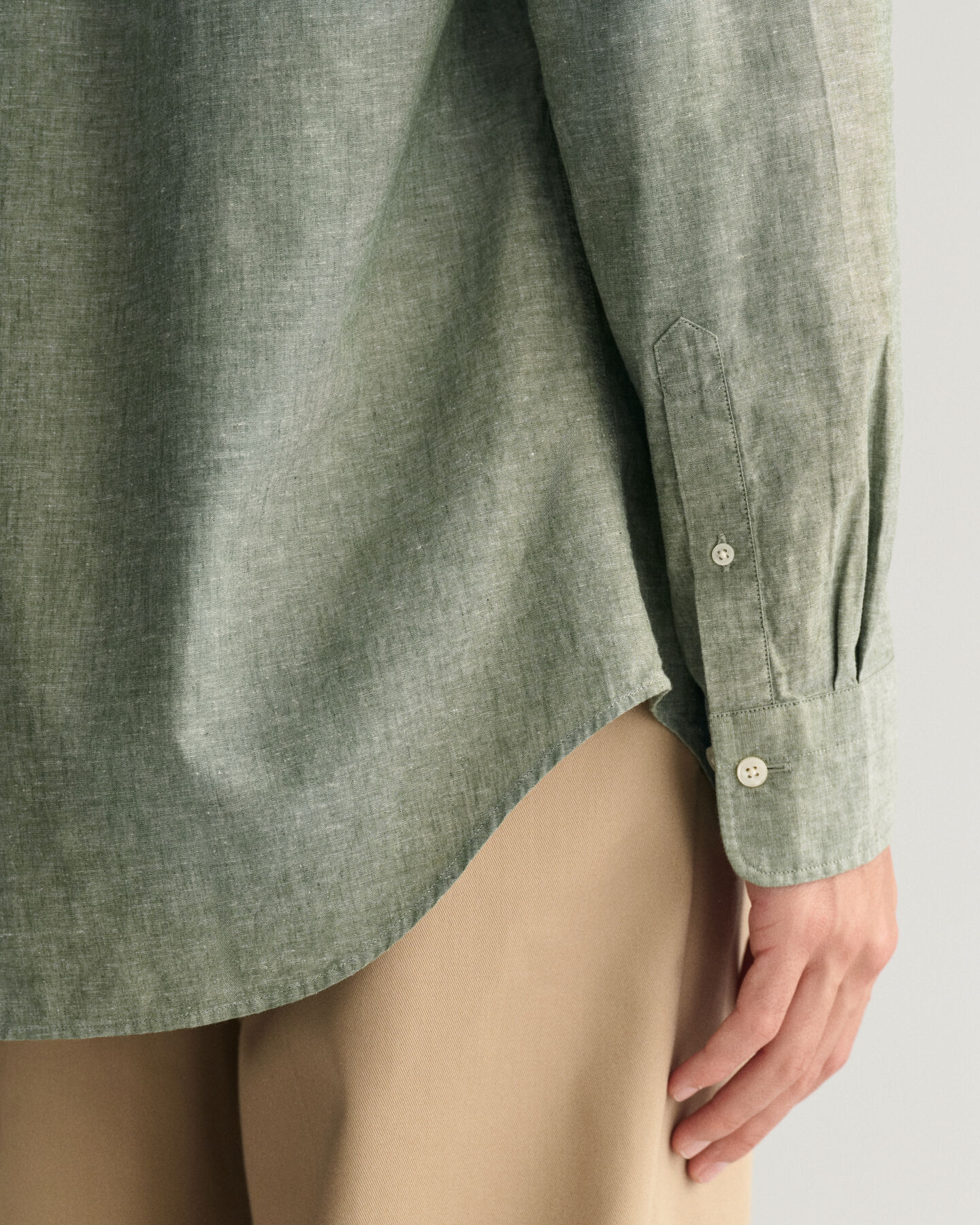 Regular Fit hemd van katoen en linnen