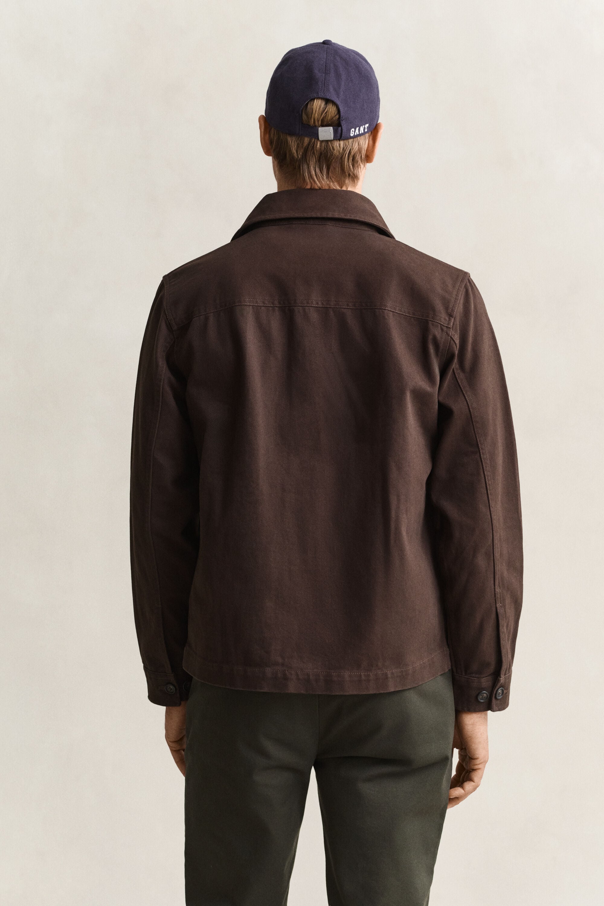 Overshirt van geborstelde keper