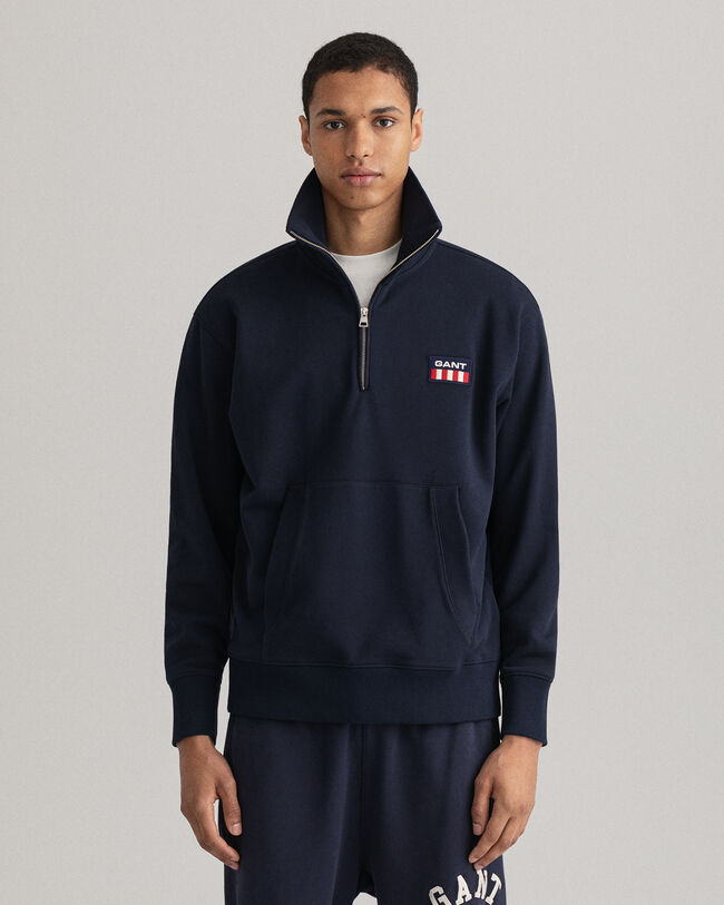 Retro Flag sweater met korte rits