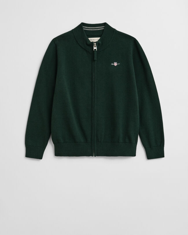 Cardigan zippé en coton Shield Enfant