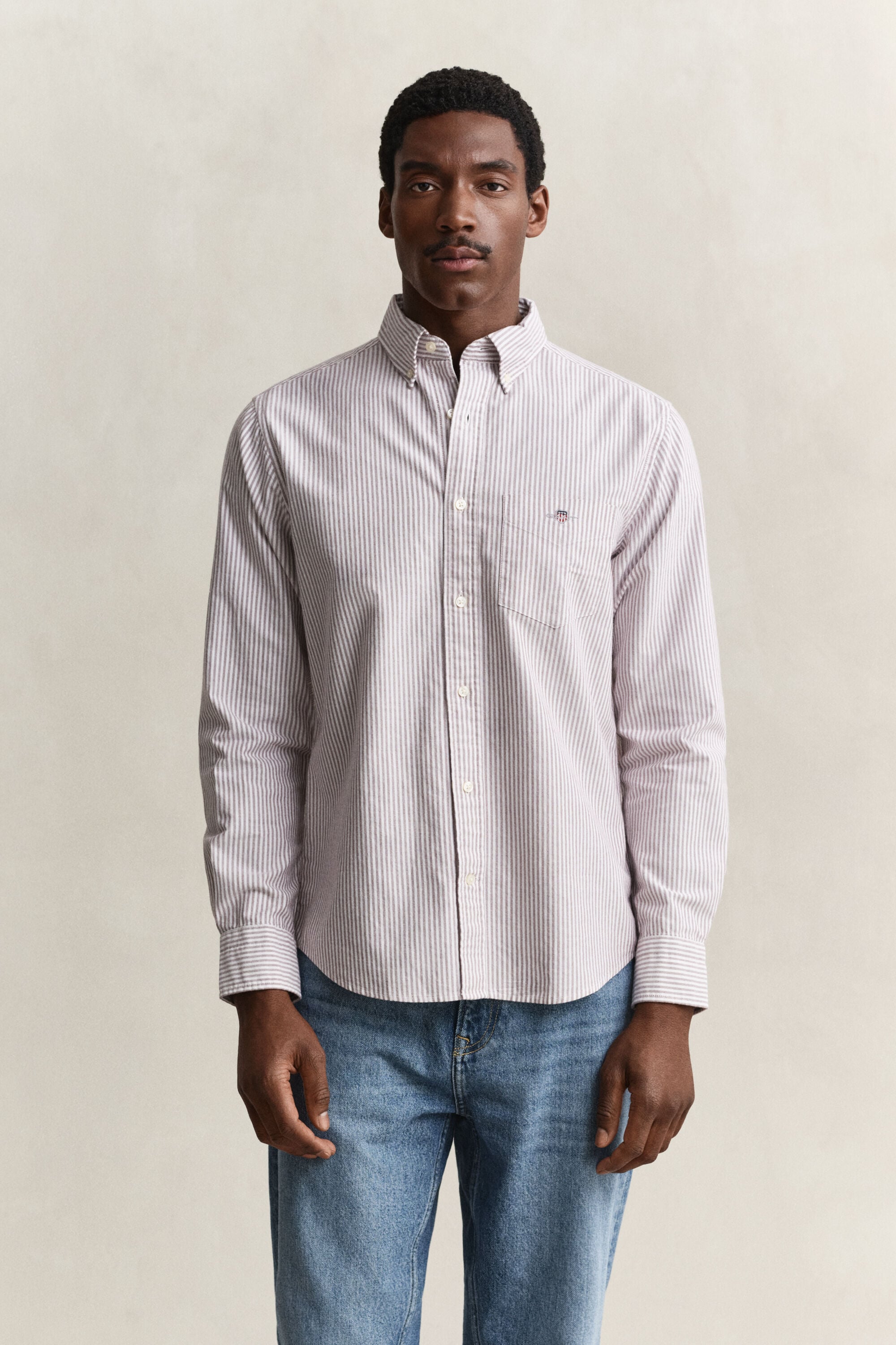 Classic Regular gestreept Oxford-hemd