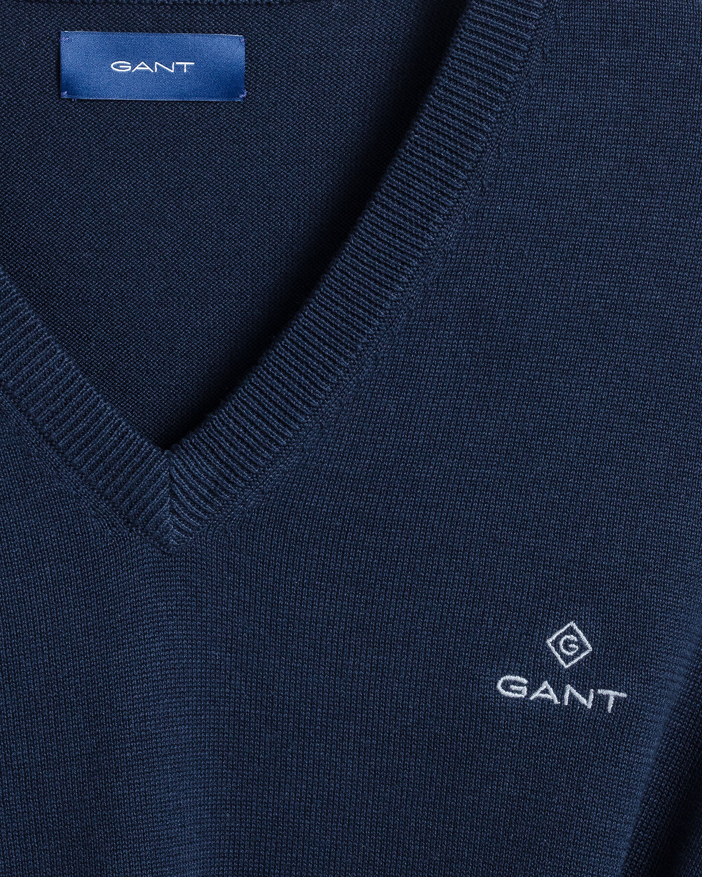 Classic sweater van katoen met V-hals