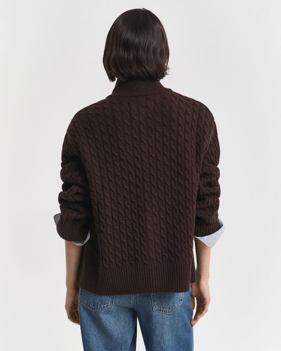 Kabelgebreid vest met rits