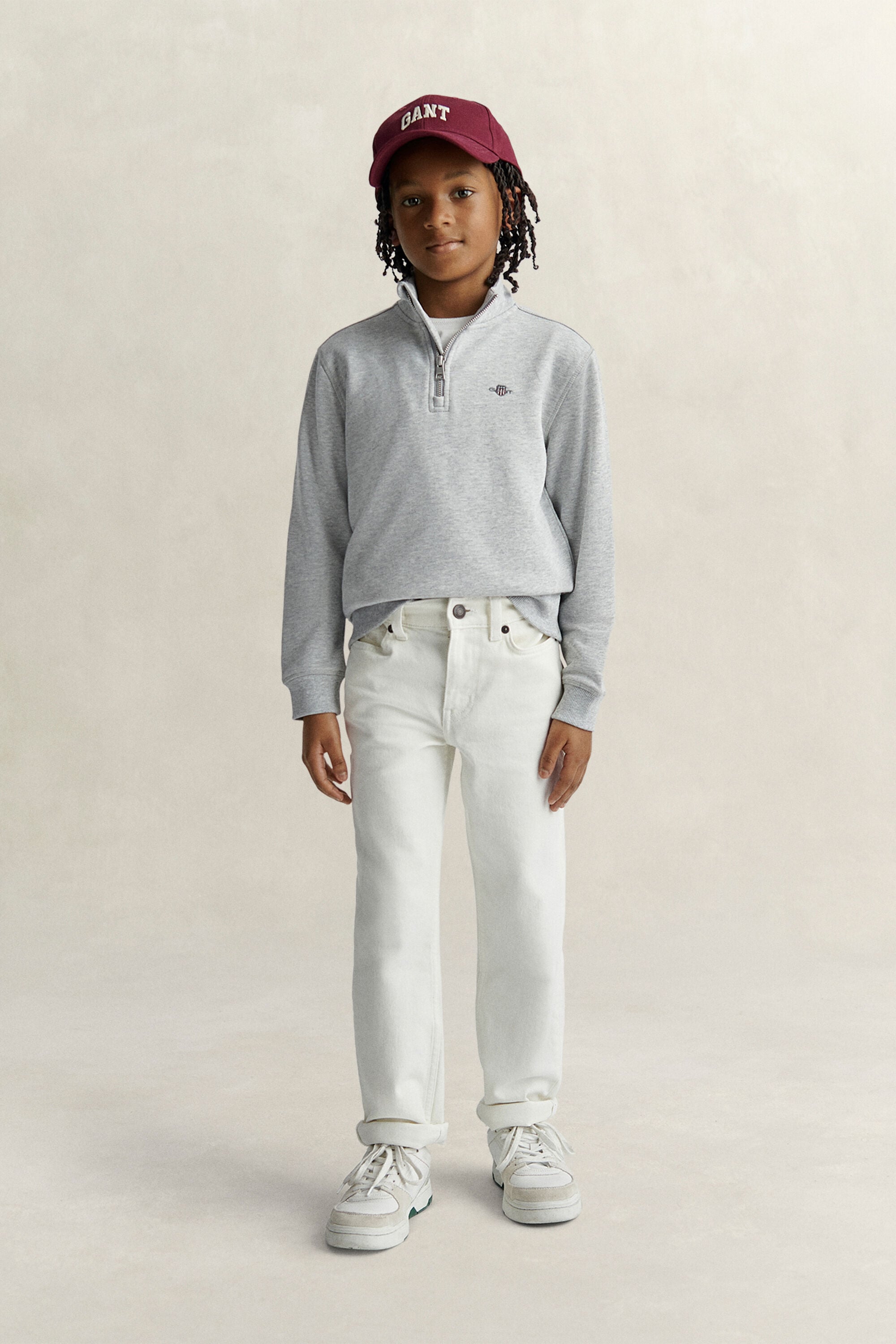 Sweat-shirt à demi-zip avec écusson Ado Garçon