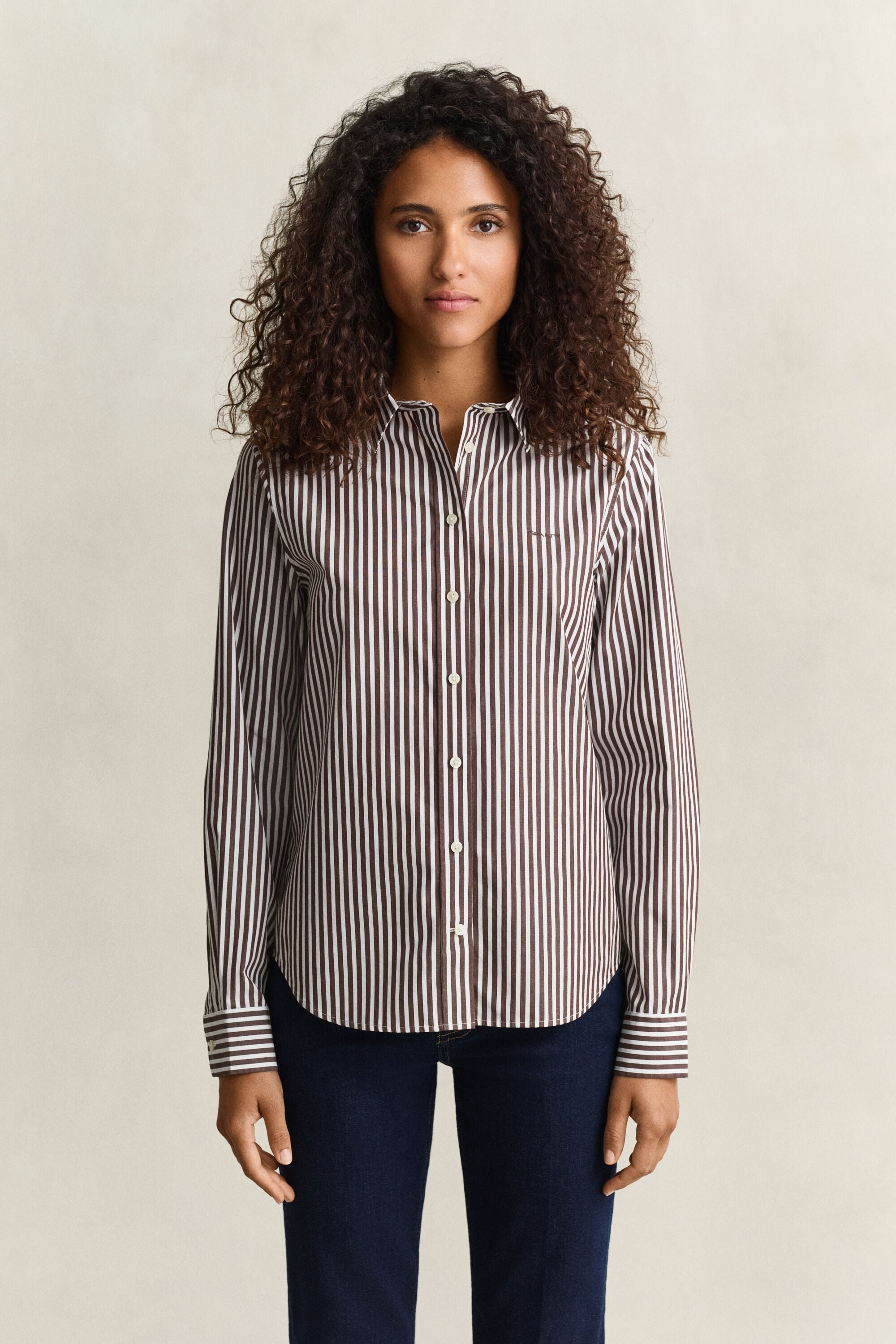 Classic Regular gestreept poplin hemd