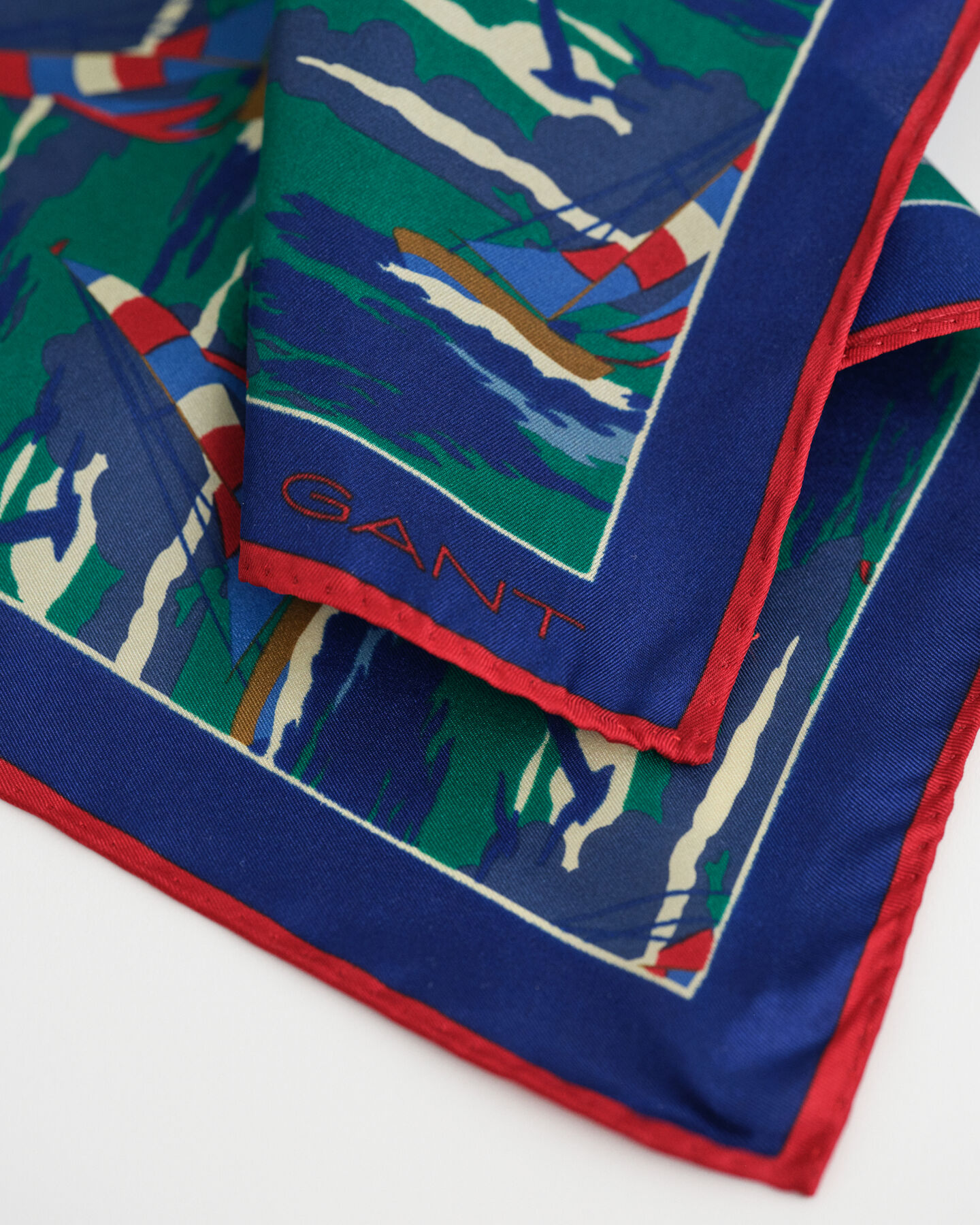 Pochette en soie à imprimé nautique