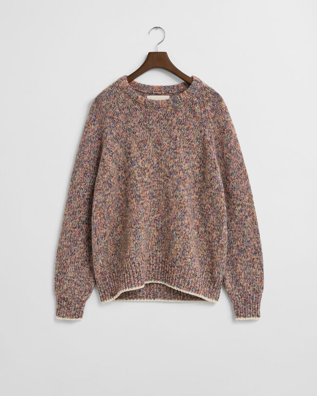 Pull col rond multicolore
