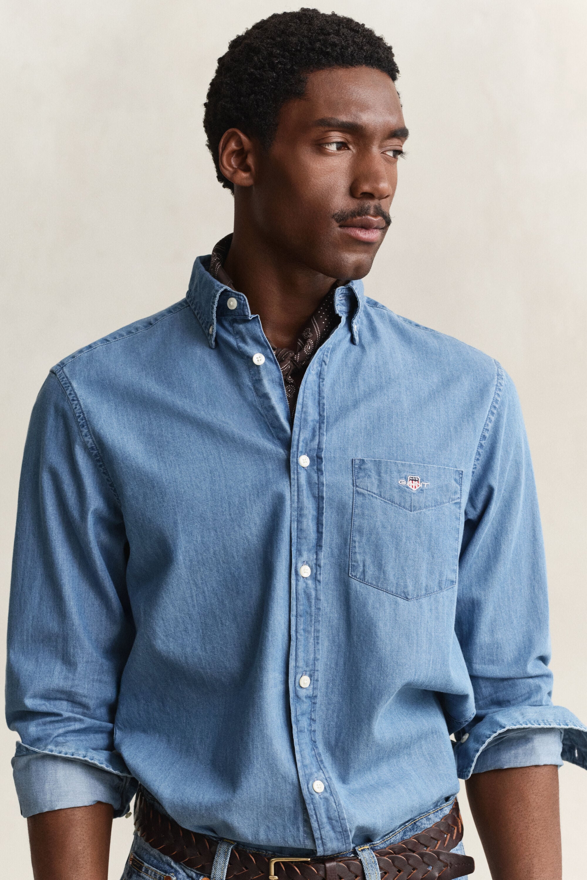 Regular Fit indigo overhemd