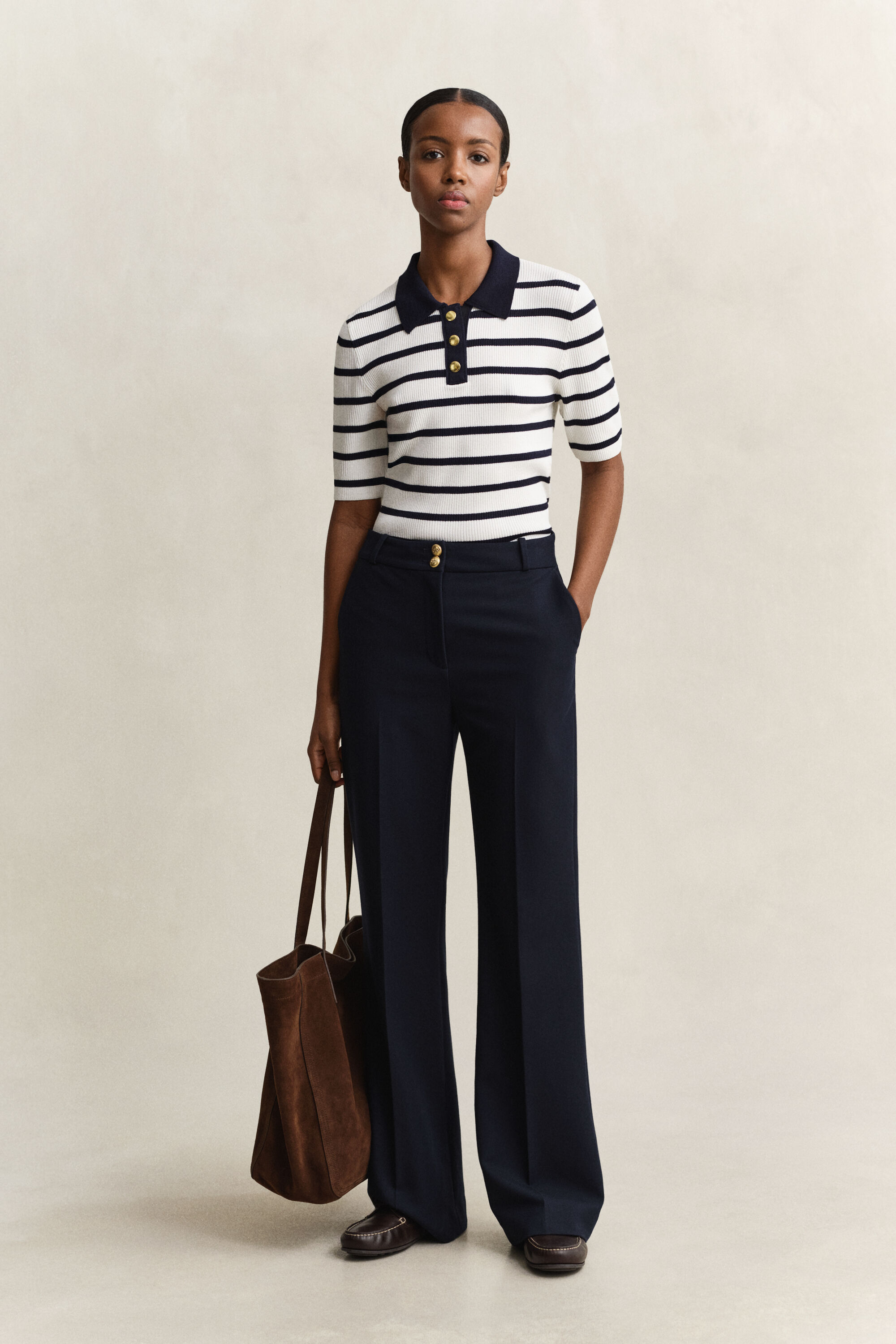 Rugger en maille à rayures