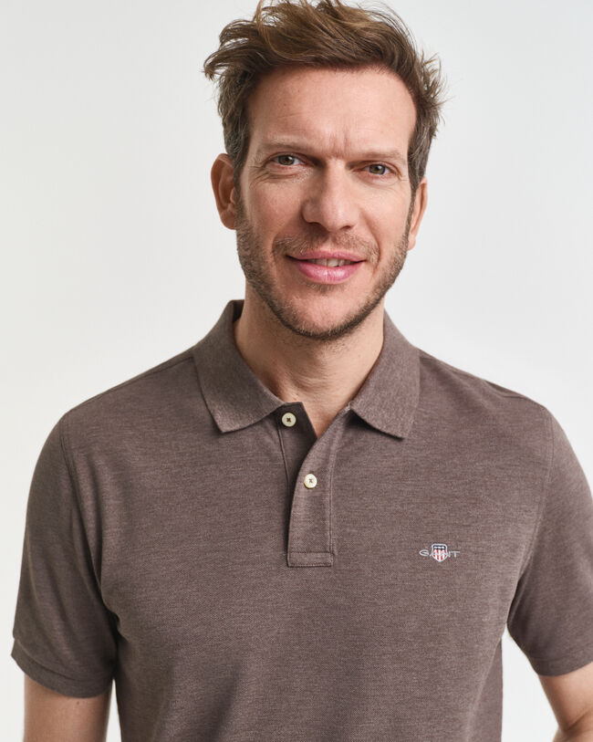 Polo coupe regular en coton piqué Shield