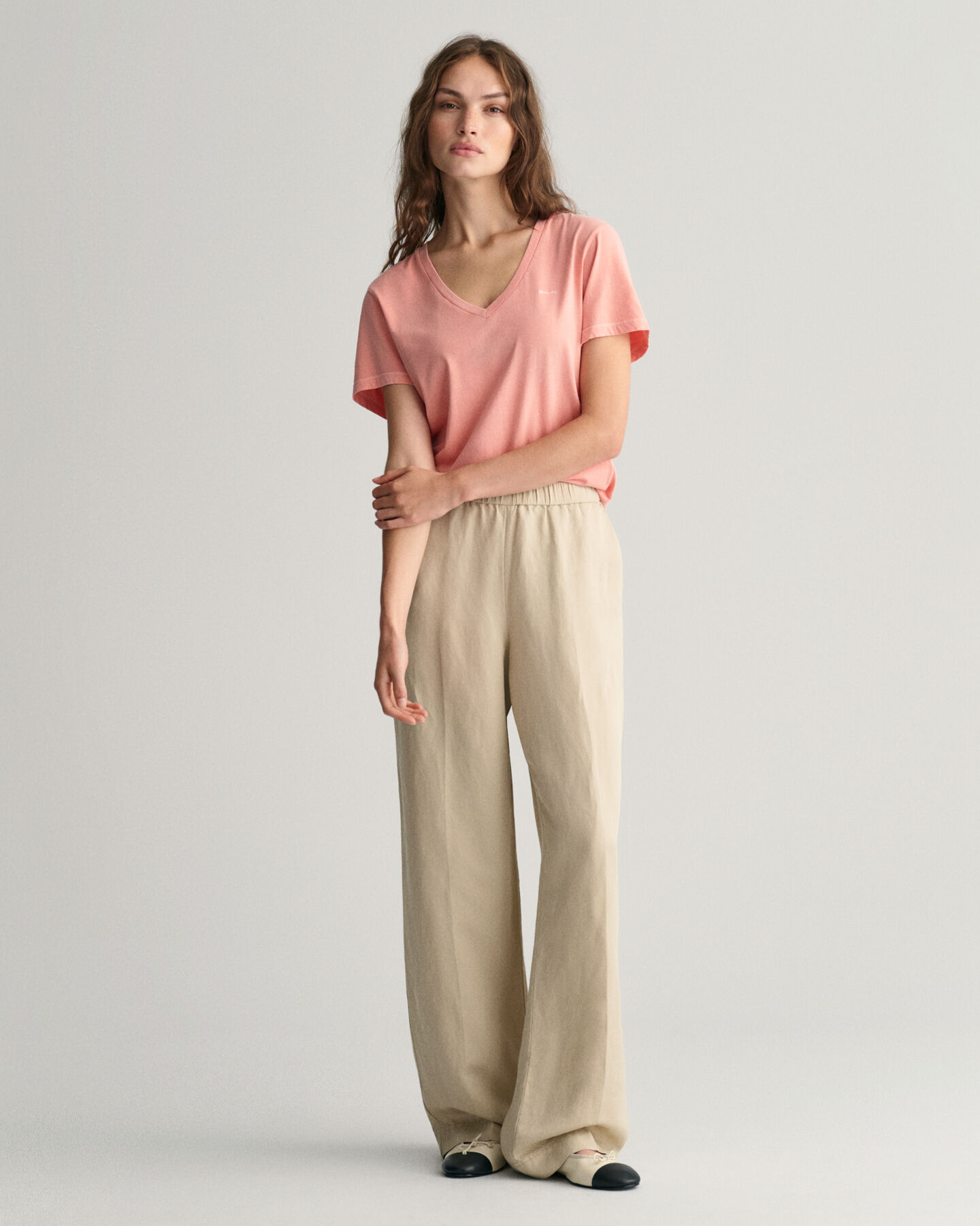 Pantalon relaxed fit en lin mélangé Pull-On