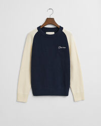 Pull col rond en colour-block