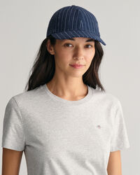 Casquette en lin à rayures