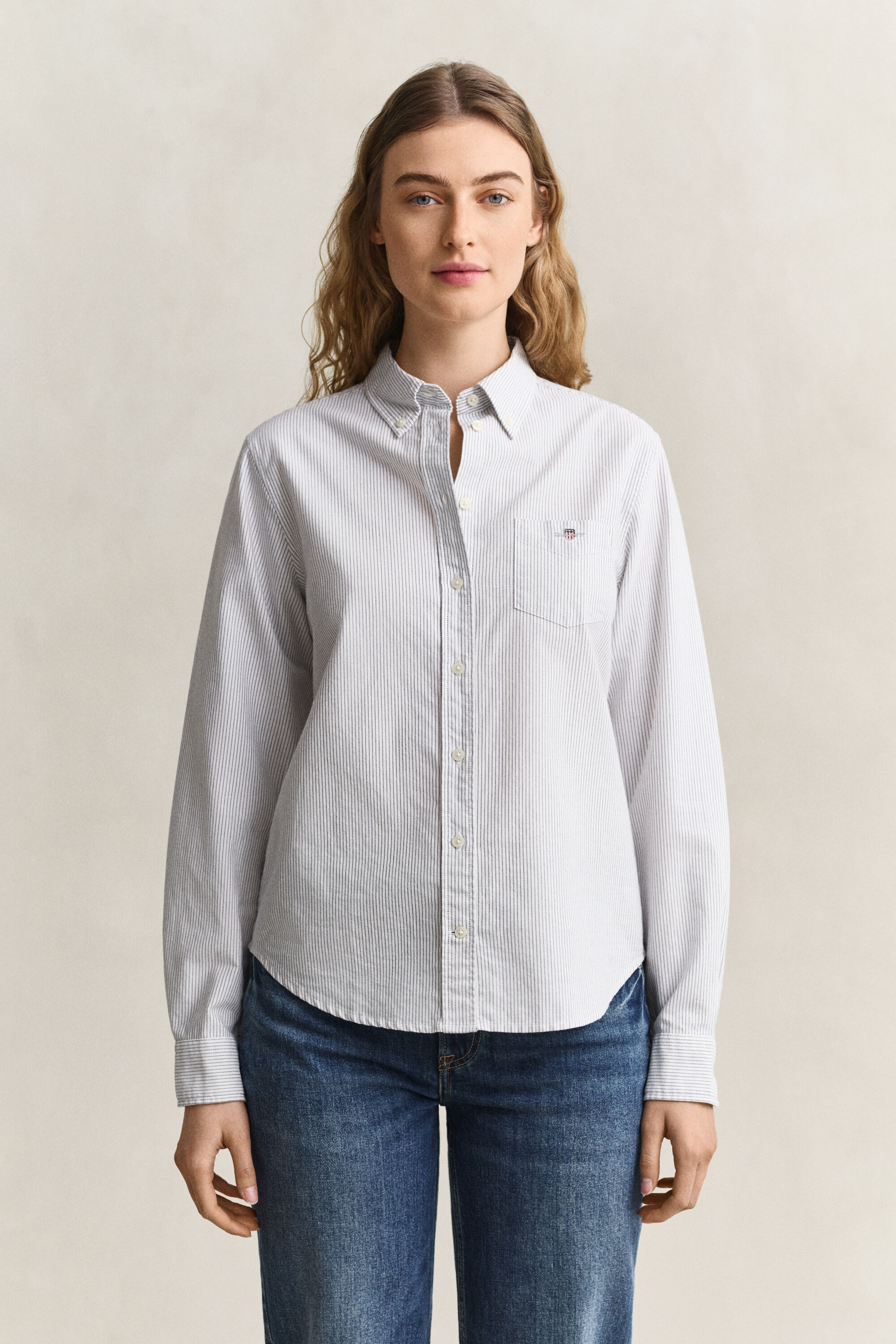 Chemise en coton Oxford classique à rayures