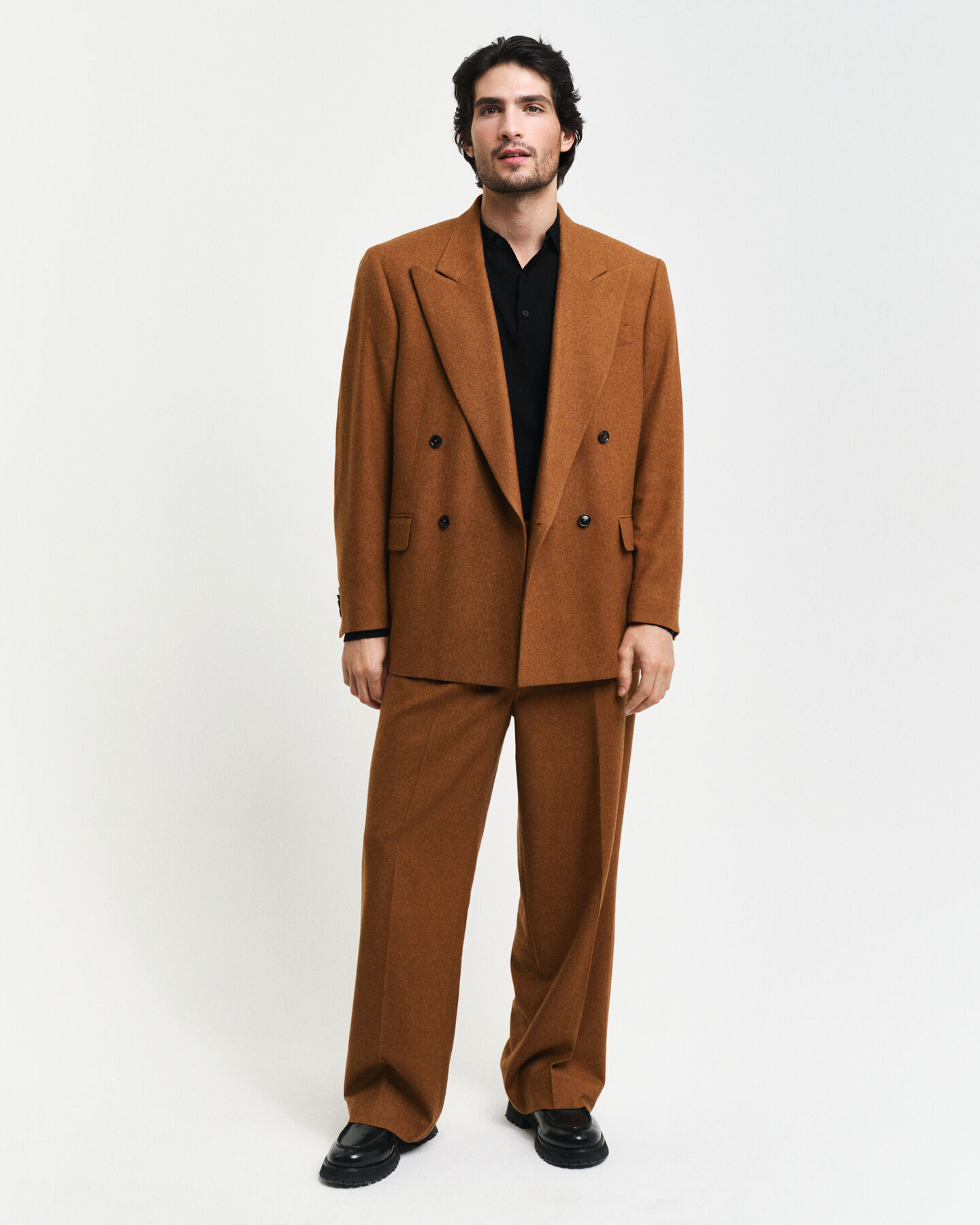 Pull fa&ccedil;on polo en laine m&eacute;rinos extrafine