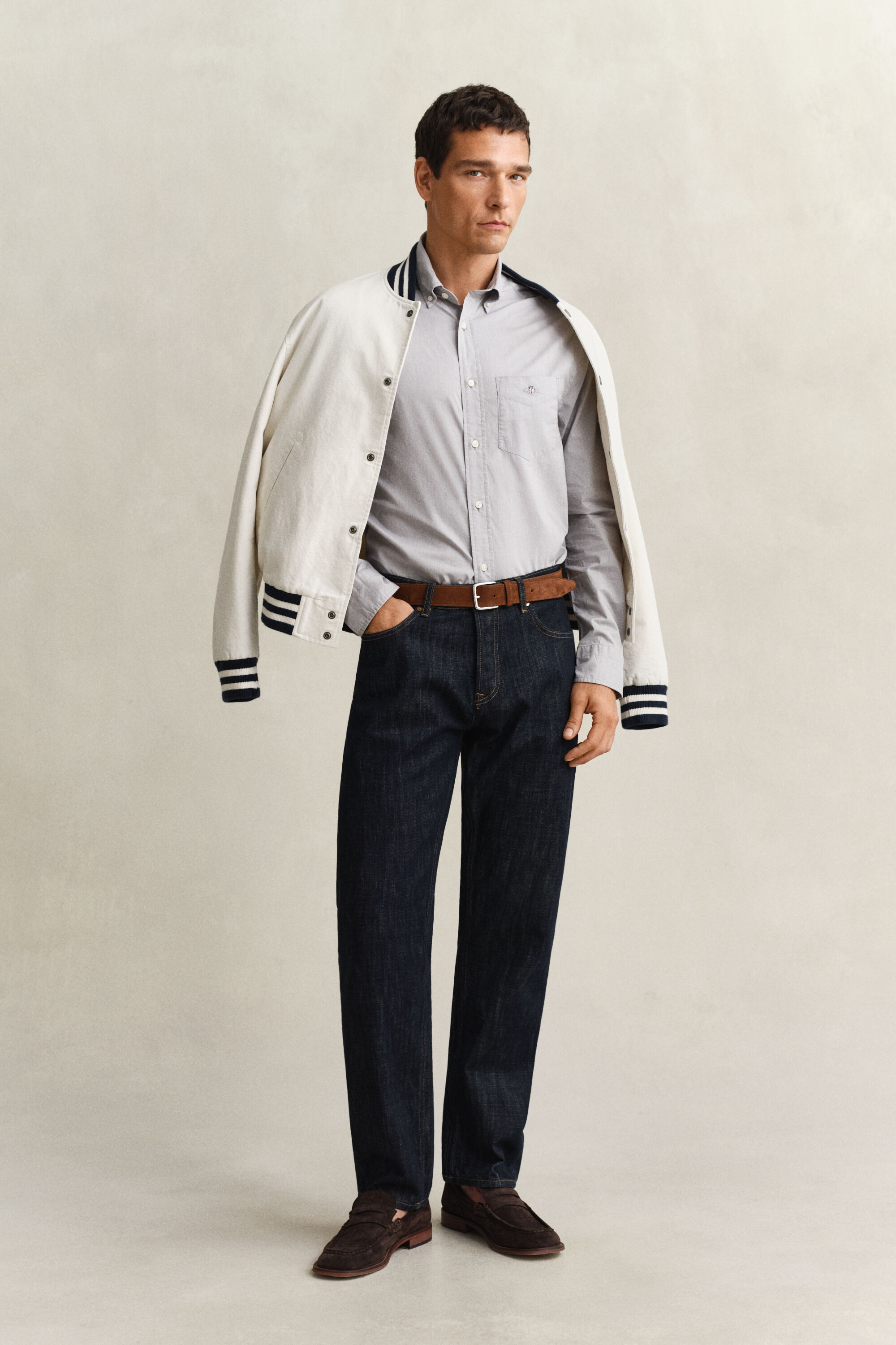 Chemise coupe regular en popeline classique