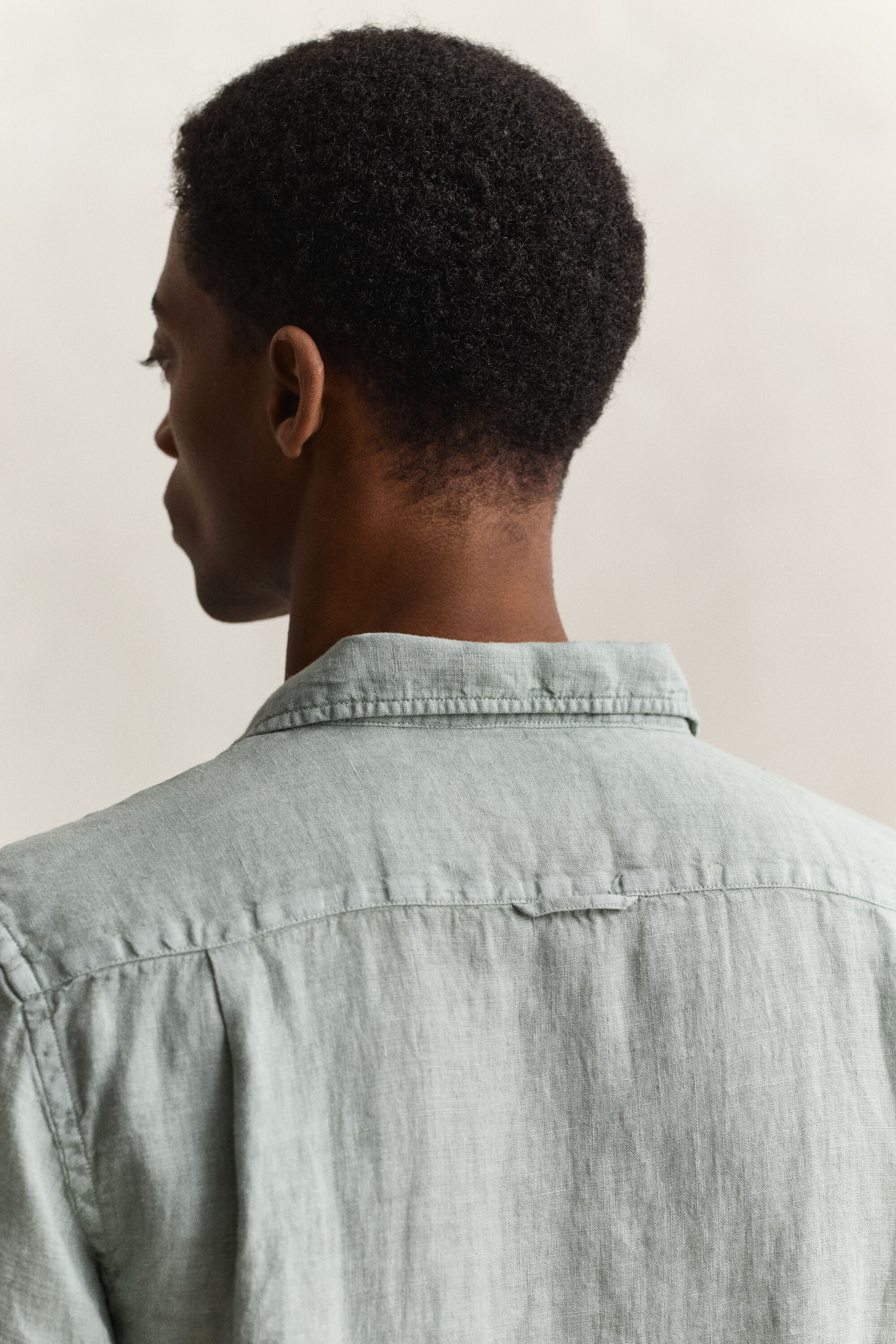 Linnen overhemd met korte mouwen