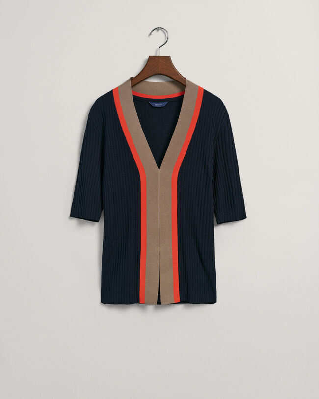 Haut col V c&ocirc;tel&eacute;