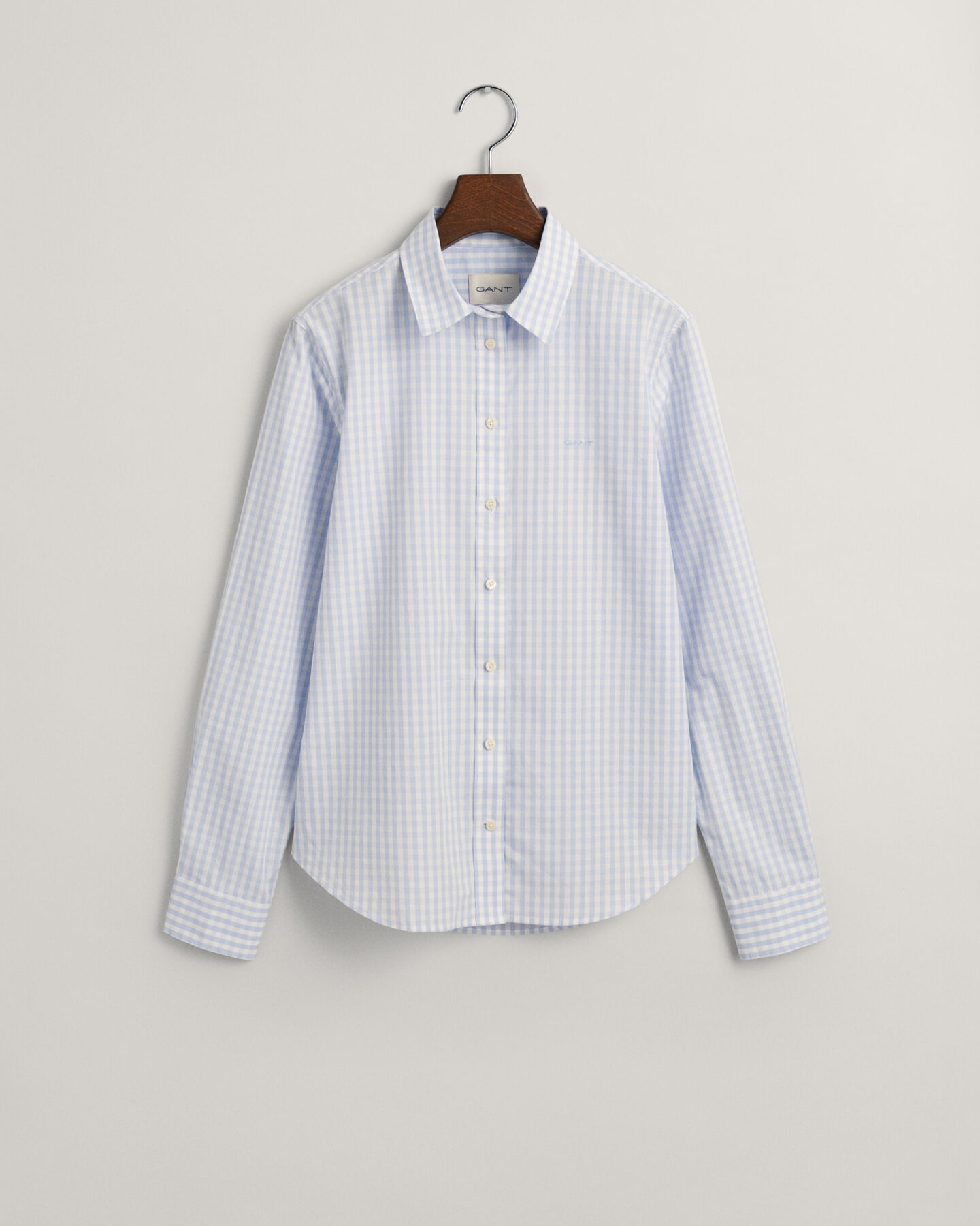 Regular Fit poplin hemd met Gingham-ruitje