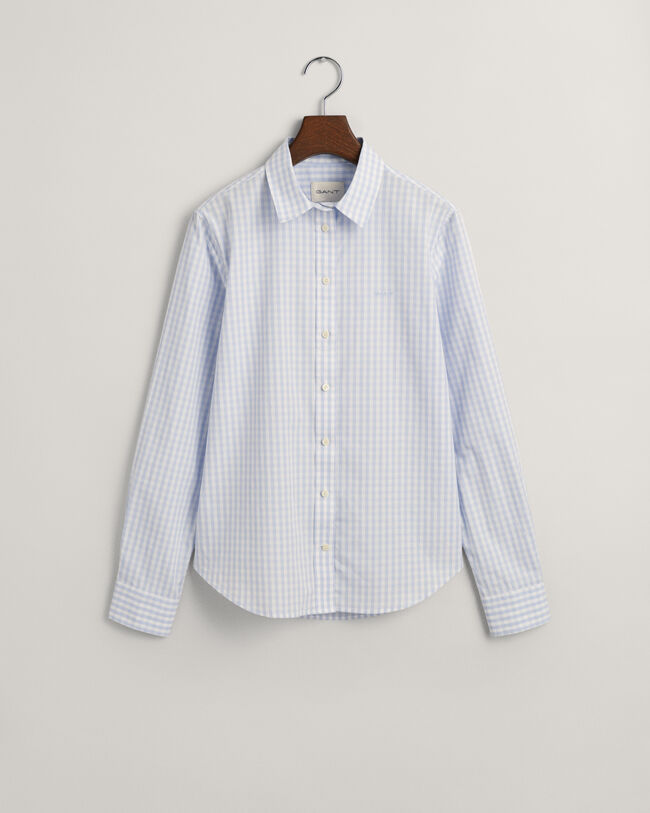 Regular Fit poplin hemd met Gingham-ruitje