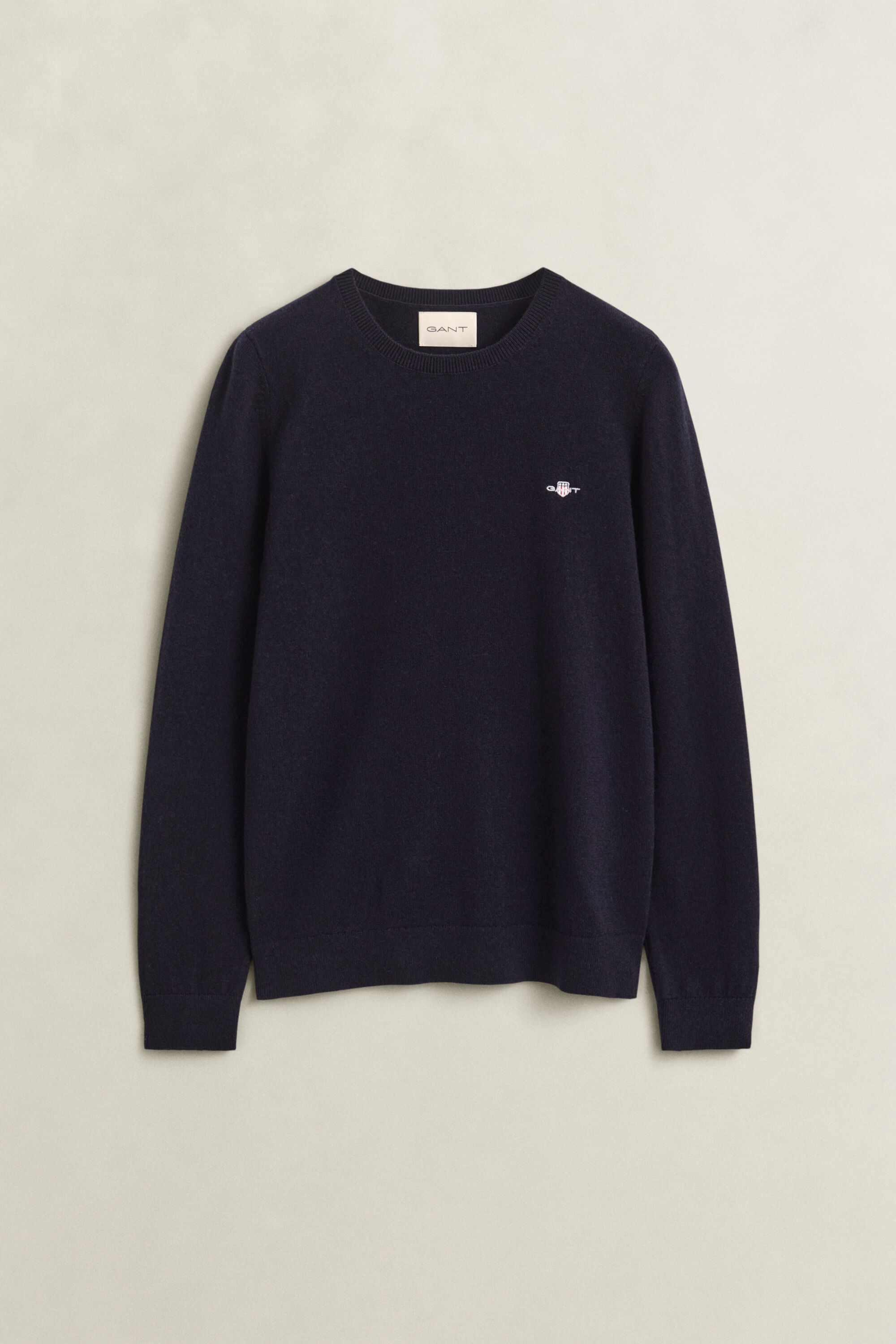 Pull col rond en laine et coton