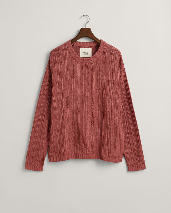 Trui met ronde hals van linnen en zijde