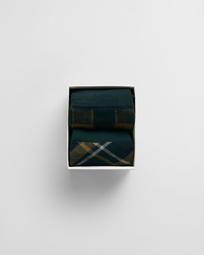 Coffret cadeau de 2&nbsp;paires de chaussettes &agrave; carreaux