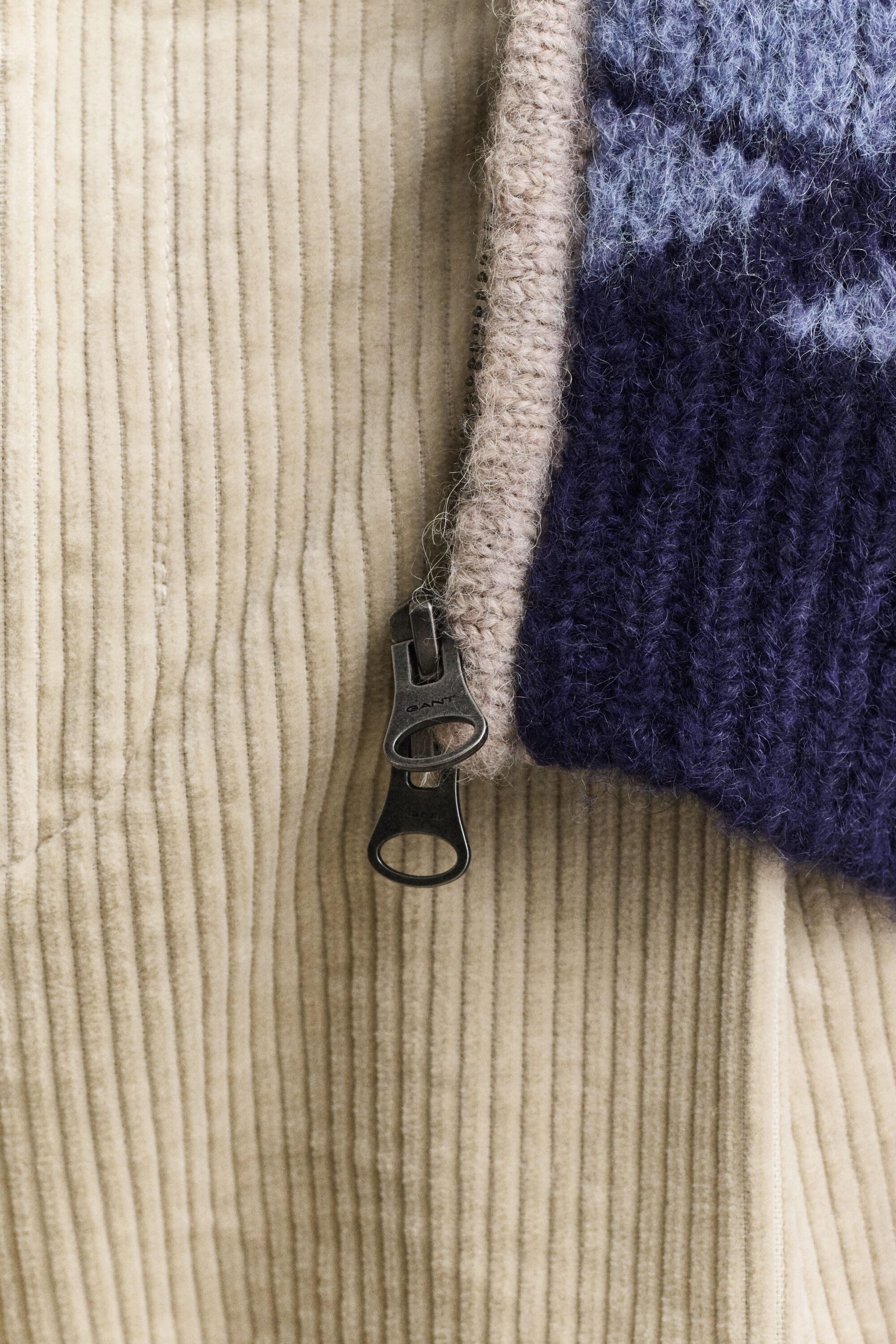 Jacquard vest met rits van alpacawolmix